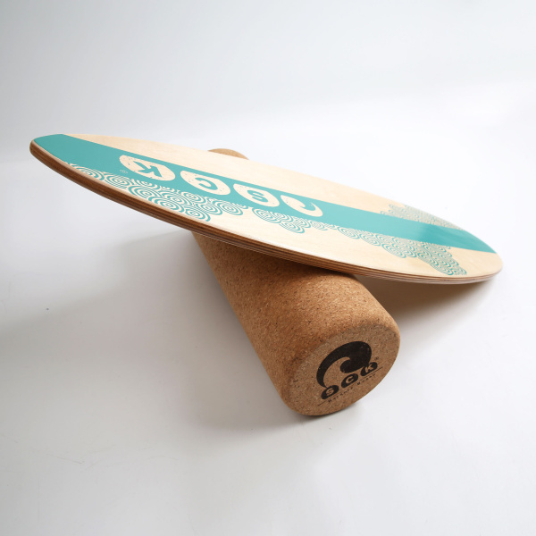 SCK Σανίδα Ισορροπίας PRO με κύλινδρο από φελλό / ξύλινο με γαλάζιο σχέδιο SCK Φωτογραφία 02