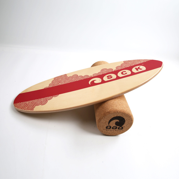 SCK Σανίδα Ισορροπίας PRO με κύλινδρο από φελλό / ξύλινο με κόκκινο σχέδιο SCK Φωτογραφία 02