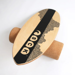 SCK Σανίδα Ισορροπίας PRO με κύλινδρο από φελλό / ξύλινο με μαύρο σχέδιο SCK Φωτογραφία 07