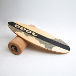 SCK Σανίδα Ισορροπίας PRO με κύλινδρο από φελλό / ξύλινο με μαύρο σχέδιο SCK Φωτογραφία 05