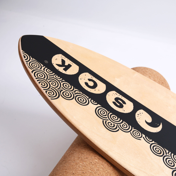 SCK Σανίδα Ισορροπίας PRO με κύλινδρο από φελλό / ξύλινο με μαύρο σχέδιο SCK Φωτογραφία 02
