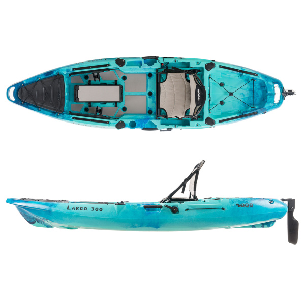 Largo 300 Μονοθέσιο Pedal Kayak ready με αλουμινίου κάθισμα και box | Μπλε-Τυρκουάζ SCK Φωτογραφία 01