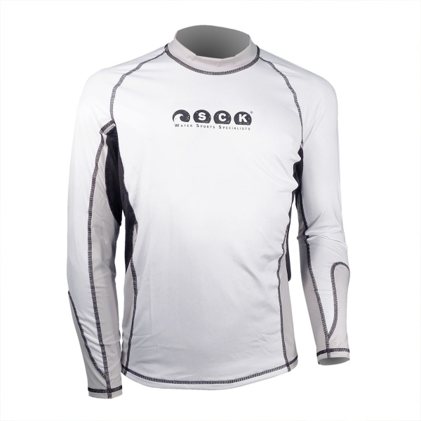 UV50+ αντηλιακή μπλούζα με μακρύ μανίκι Άσπρο-Μαύρο SCK Φωτογραφία 01