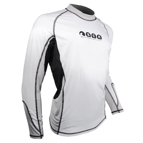 UV50+ αντηλιακή μπλούζα με μακρύ μανίκι Άσπρο-Μαύρο SCK Φωτογραφία 02