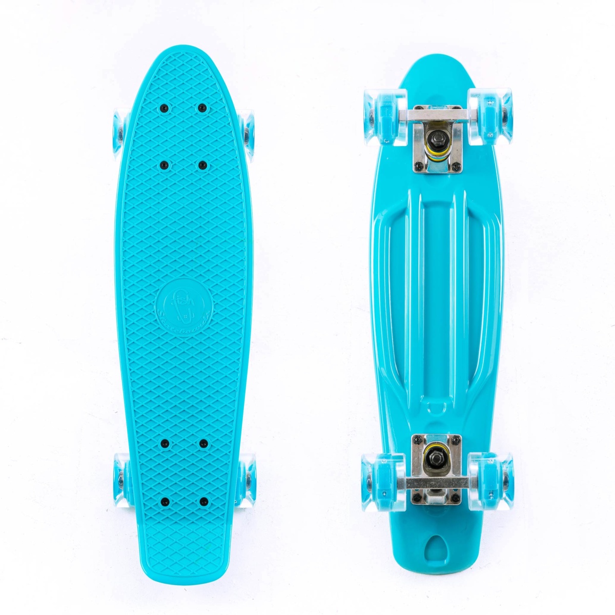 Skateboard Mini cruiser 22.5'' blue with LED wheels / complete set by Fish SCK Φωτογραφία 01