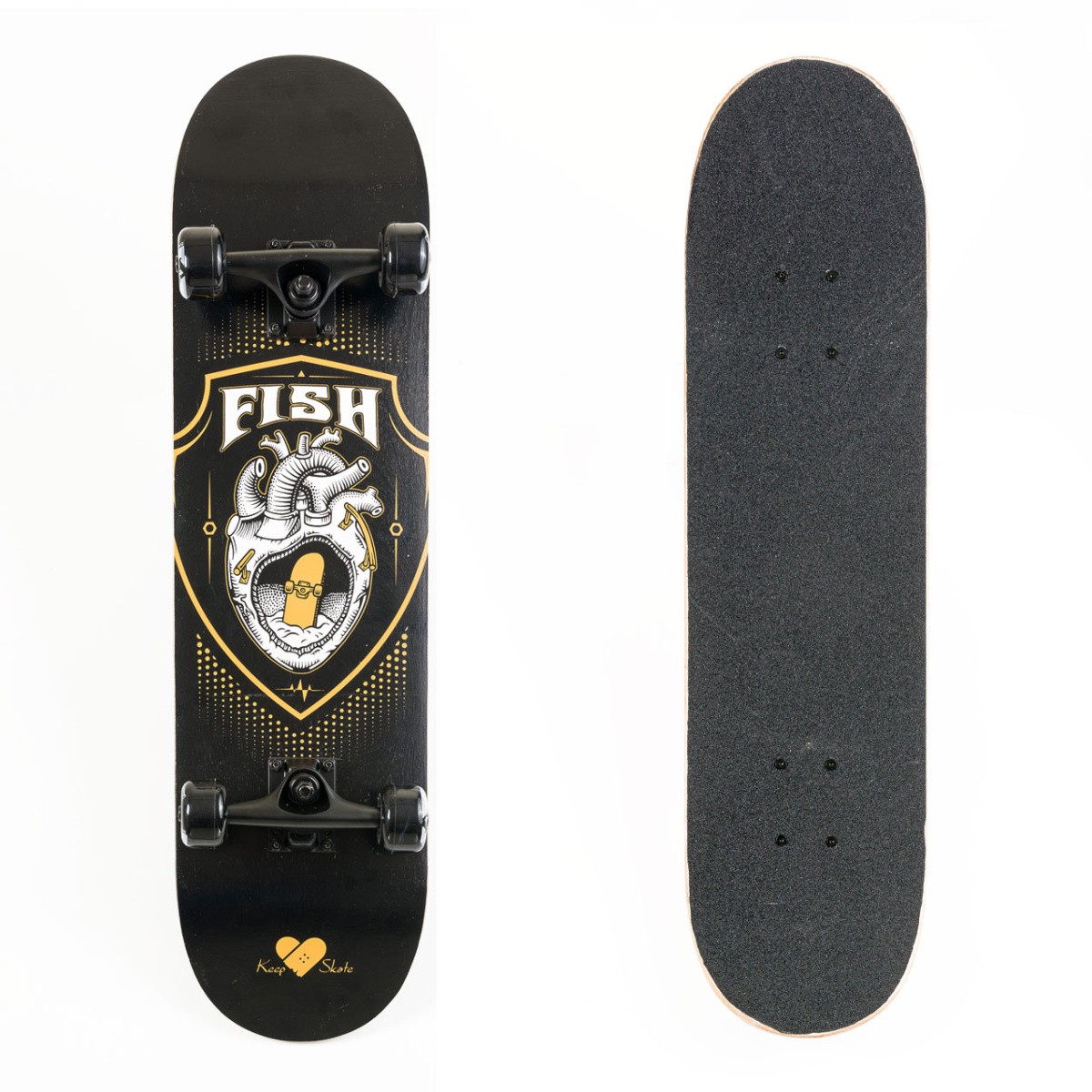 Skateboard 31'' Black heart complete set by Fish SCK Φωτογραφία 01