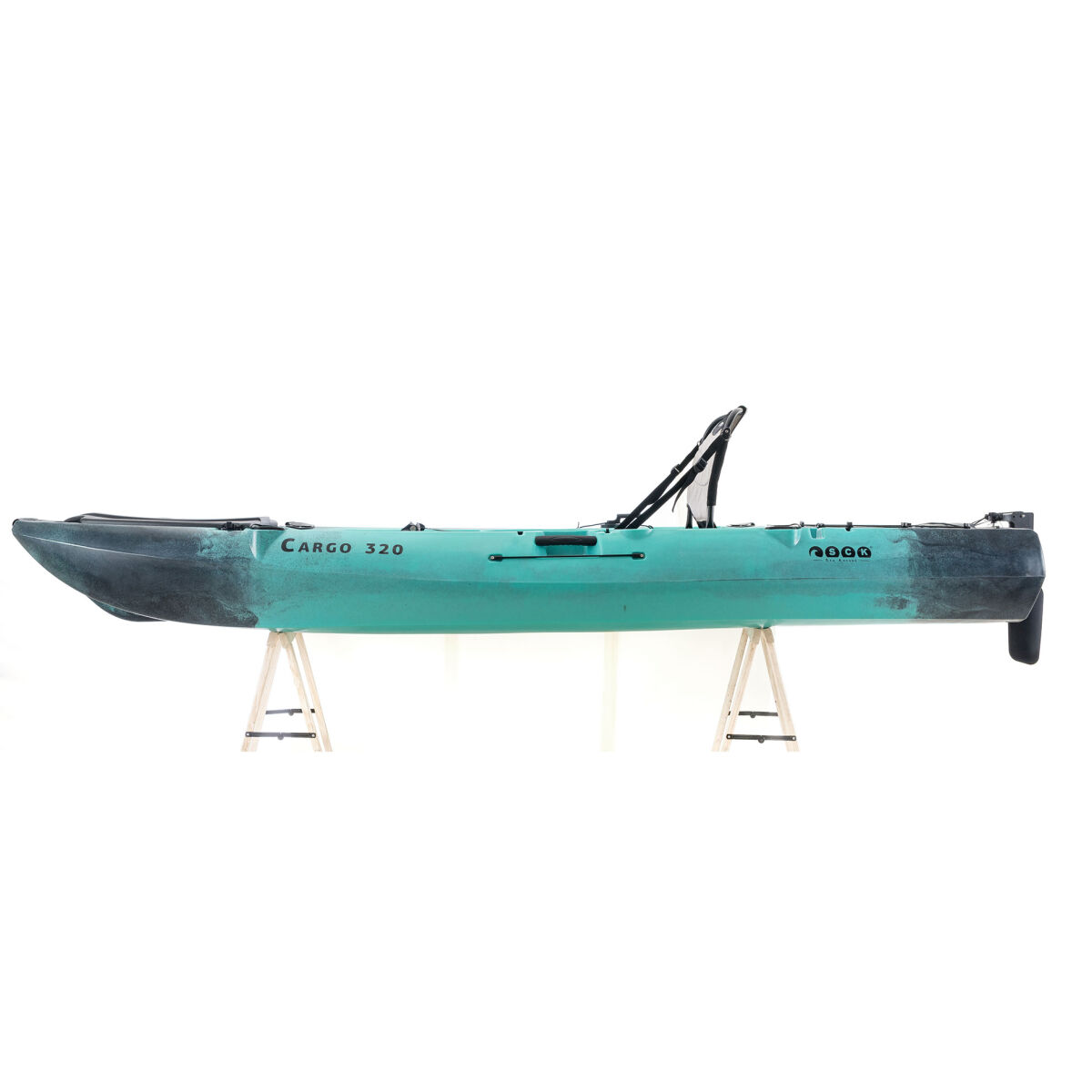 Cargo 320 Μονοθέσιο Pedal Kayak ready με αλουμινίου κάθισμα και box | Mαύρο-Τυρκουάζ SCK Φωτογραφία 05